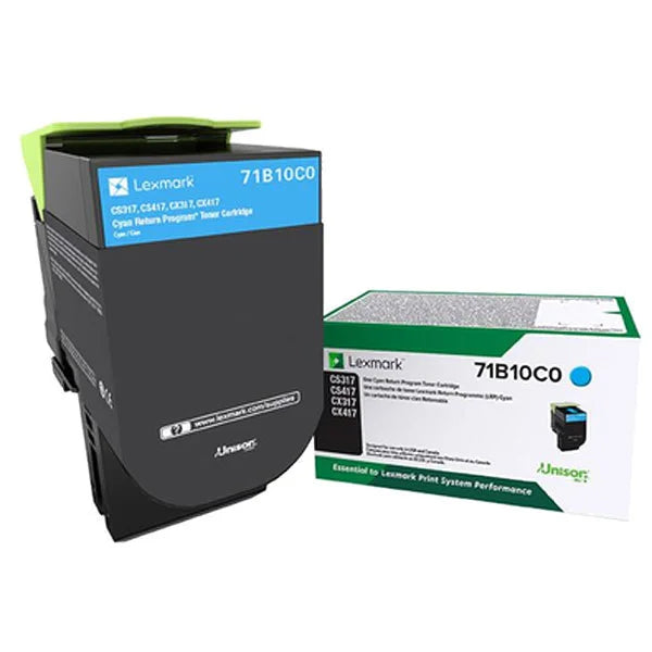 Lexmark CS/CX317, 417, 517 Cyan Return Program 2.3K Toner Cartridge (71B10C0)