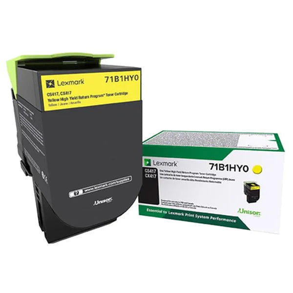 Lexmark CS/CX417, 517 Yellow Return Program 3.5K Toner Cartridge (71B1HY0)