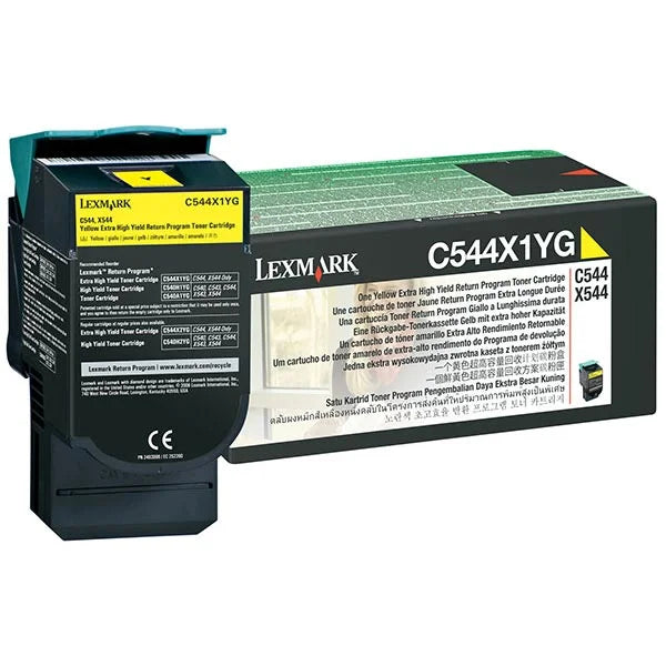 Lexmark C/X544, 546, 548 Yellow Return Program 4K Toner Cartridge (C544X1YG)