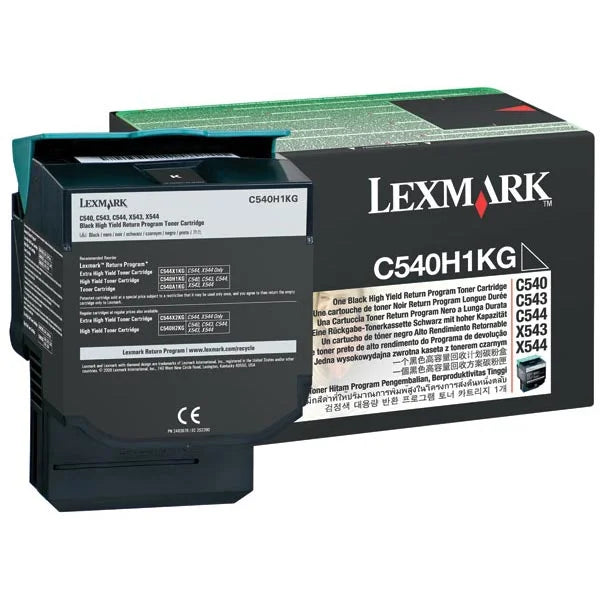 Lexmark C/X540, 543, 544, 546, 548 Black Return Program 2.5K Toner Cartridge (C540H1KG)