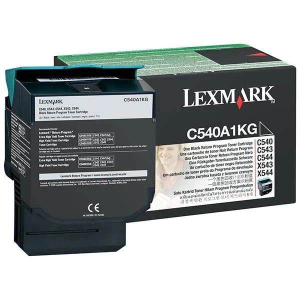 Lexmark C/X540, 543, 544, 546, 548 Black Return Program 1K Toner Cartridge (C540A1KG)