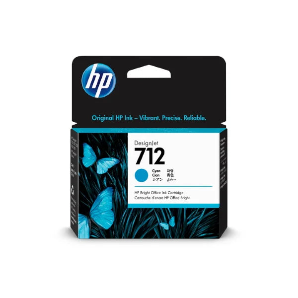 HP 712 T210, 230, 250, 650 Cyan Ink Cartridge (3ED67A)