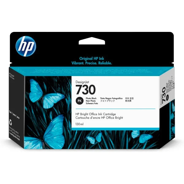 HP 730 T1600, 1700, 2600 Photo Black Ink Cartridge (P2V67A)