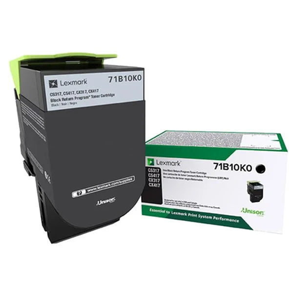 Lexmark CS/CX317, 417, 517 Black Return Program 3K Toner Cartridge (71B10K0)